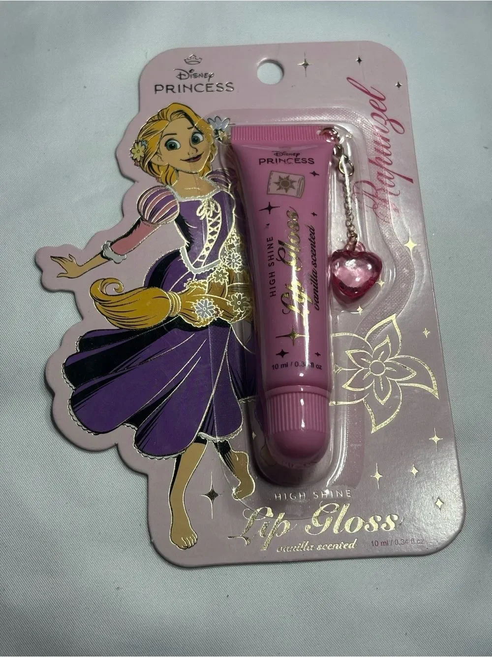 3 New Disney Princess Lip Gloss Set - Light Pink & Metallic Pink Packaging